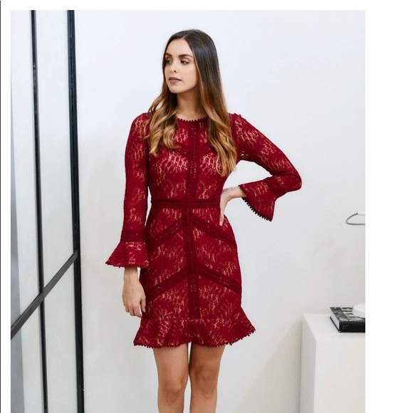 Red Lace Dress - Picture 2 of 3